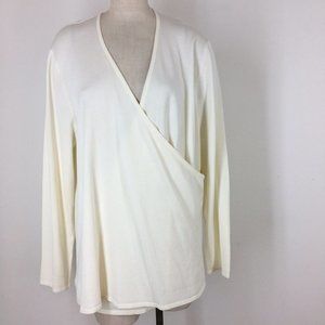 Alain Weiz Women’s sweater size 20 ivory crossover plus
